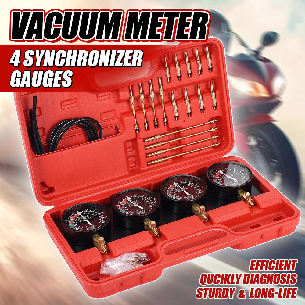 

Red/blue Set Four-Cylinder Motorcycle Balance Meter Motorcycle Carburetor Synchronous Detection Meter Motorcycle Detection Tool