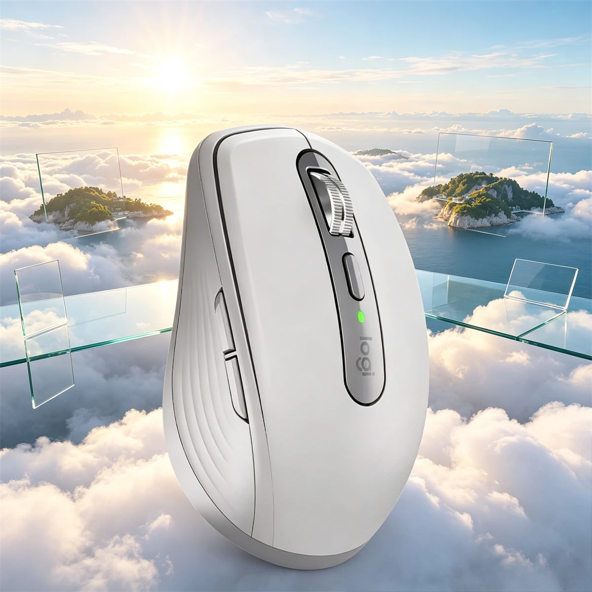 Logitech MX Anywhere 3S Bluetooth Mouse MagSpeed Fast Scroll 8000 DPI Darkfield Track on Glass Silent Multi-OS Office Travel