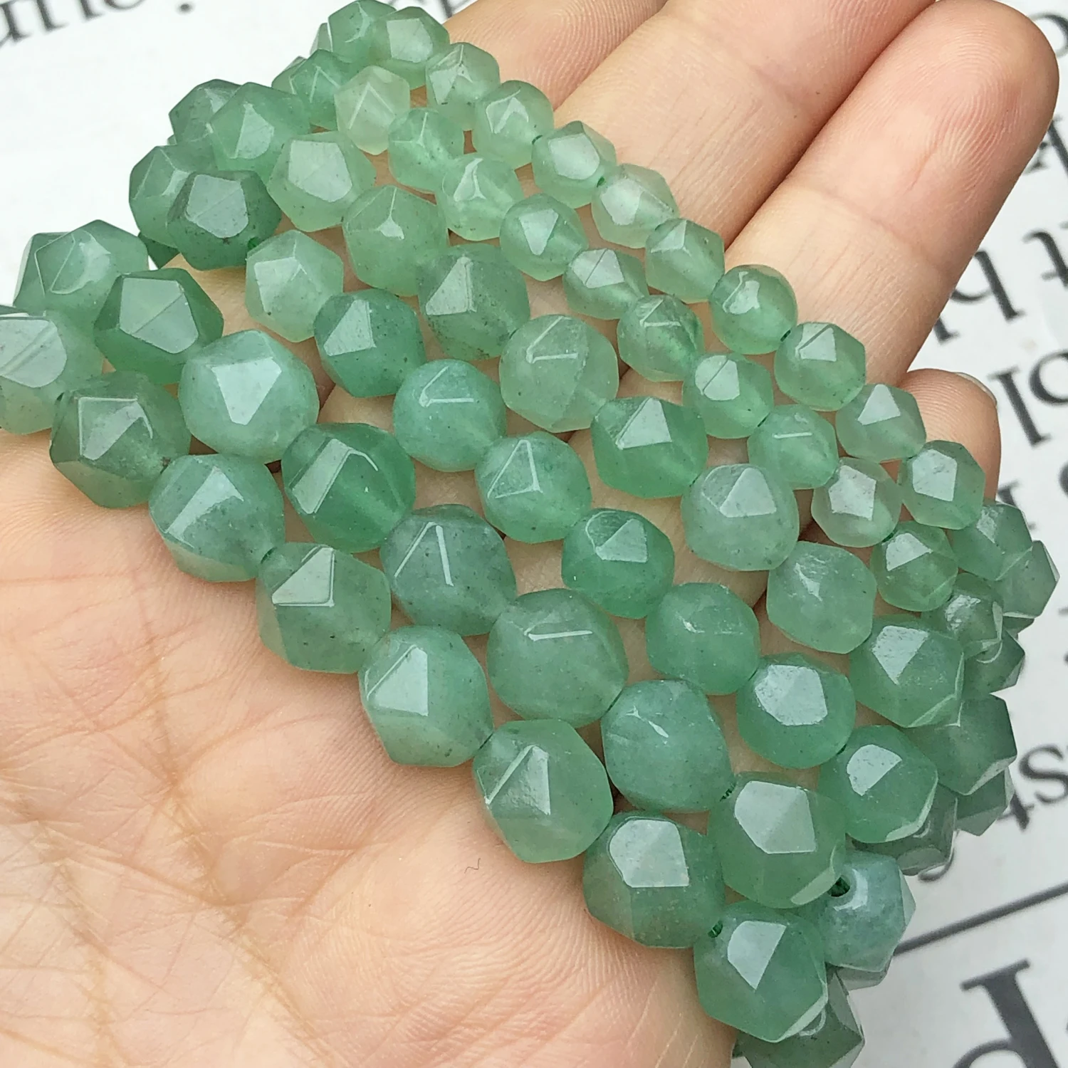 Natural Faceted Green Aventurine Jades Stone Beads 6/8/10mm Loose Spacer Beads For Jewelry Making DIY Bracelets Necklace Earring