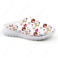 Scarpe mediche da infermiera pantofole Super leggere scarpe da donna Cartoon infermieristica chirurgia stampa Mesh Home Flats sandali Mujer