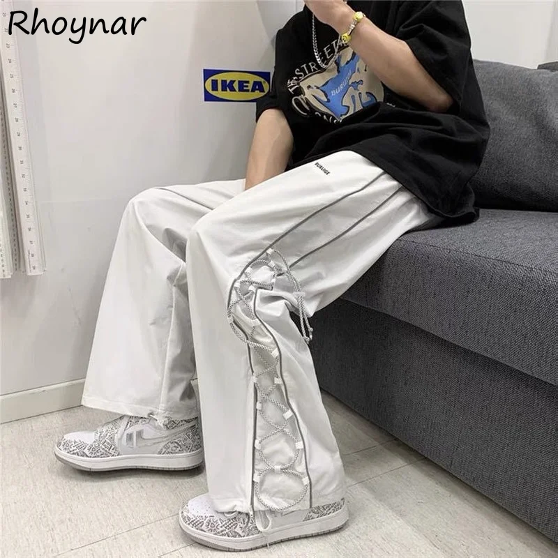 

Pants Women Ulzzang Stylish High Street Elastic Waist Straight Loose Summer Students Couple Unisex Casual All-match Slender Cozy