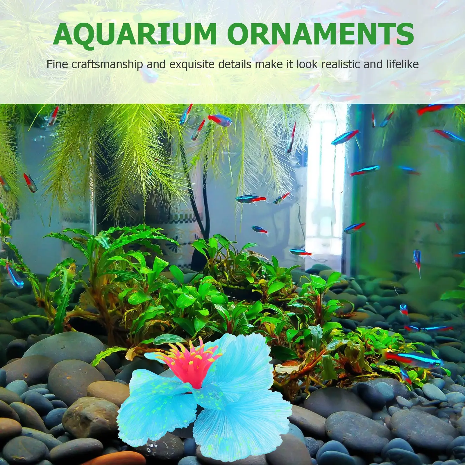 

Silicone Aquatic Plant Decorations Bright Color Lifelike Plants Fish Tank Aquarium Water nament Plastic Craft Underwater Safe