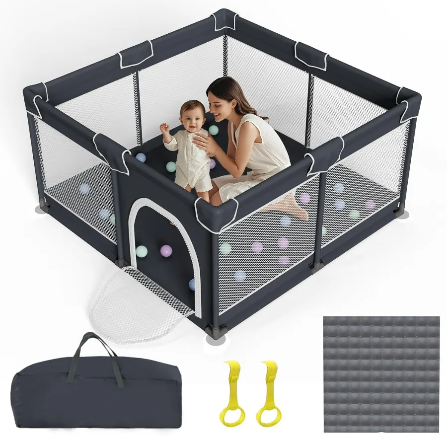 Parc pour bébés et tout-petits, grand parc pour bébé, parc pour bébé, stylo de jeu intérieur et extérieur, cour de jeu pour bébé de sécurité robuste avec