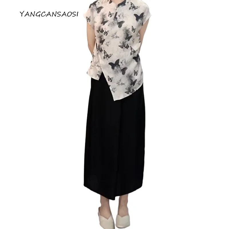 Abbigliamento moda donna Stampa foglia di bambù nero 100% seta di gelso naturale intrecciata bussola fibbia cerniera gonna a tubo dritto