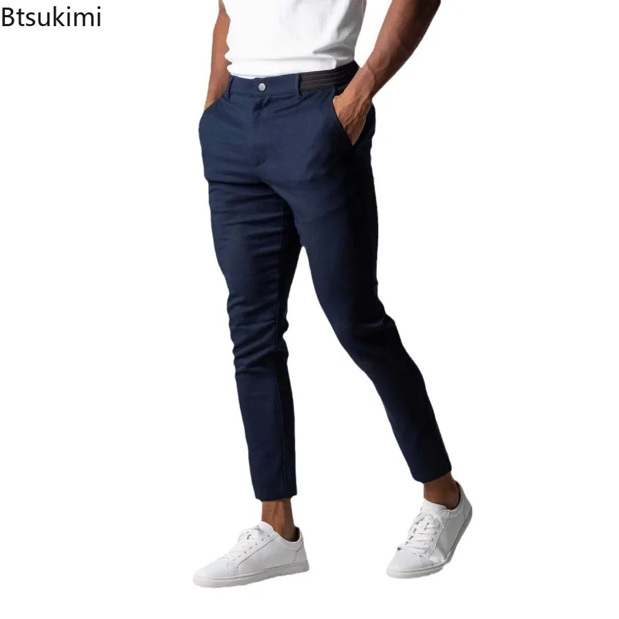 Spring Autumn New Men's Business Casual Trousers Fashion Elasticity Slim Straignt Leg Pants High Quality Versatile Pants for Men