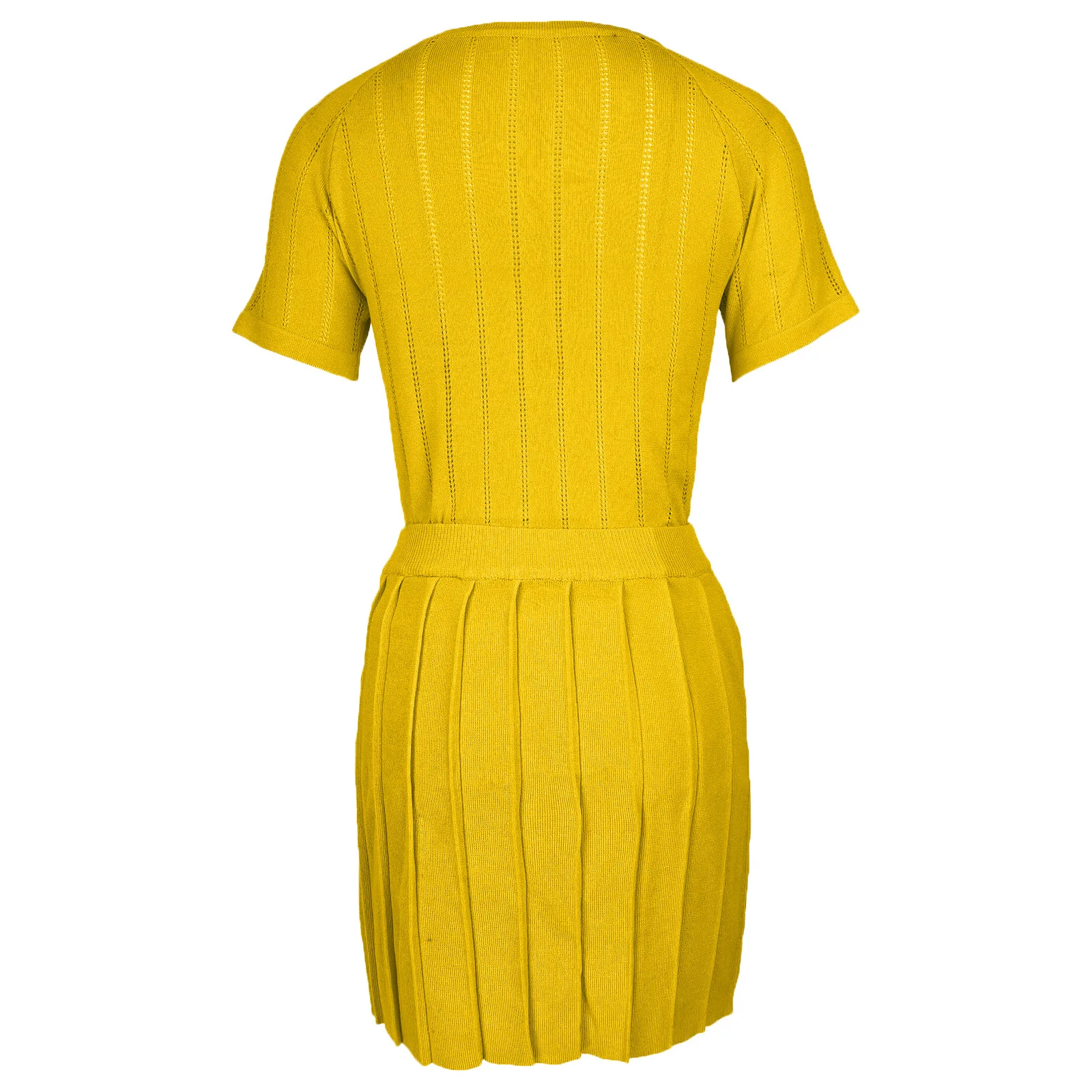 Elegant Knitted 2 Piece Skirt Sets Luxury Mini Dress 2024 Summer Clothing Sexy Club Outfit Pleated Dress Two Piece Skirt Sets