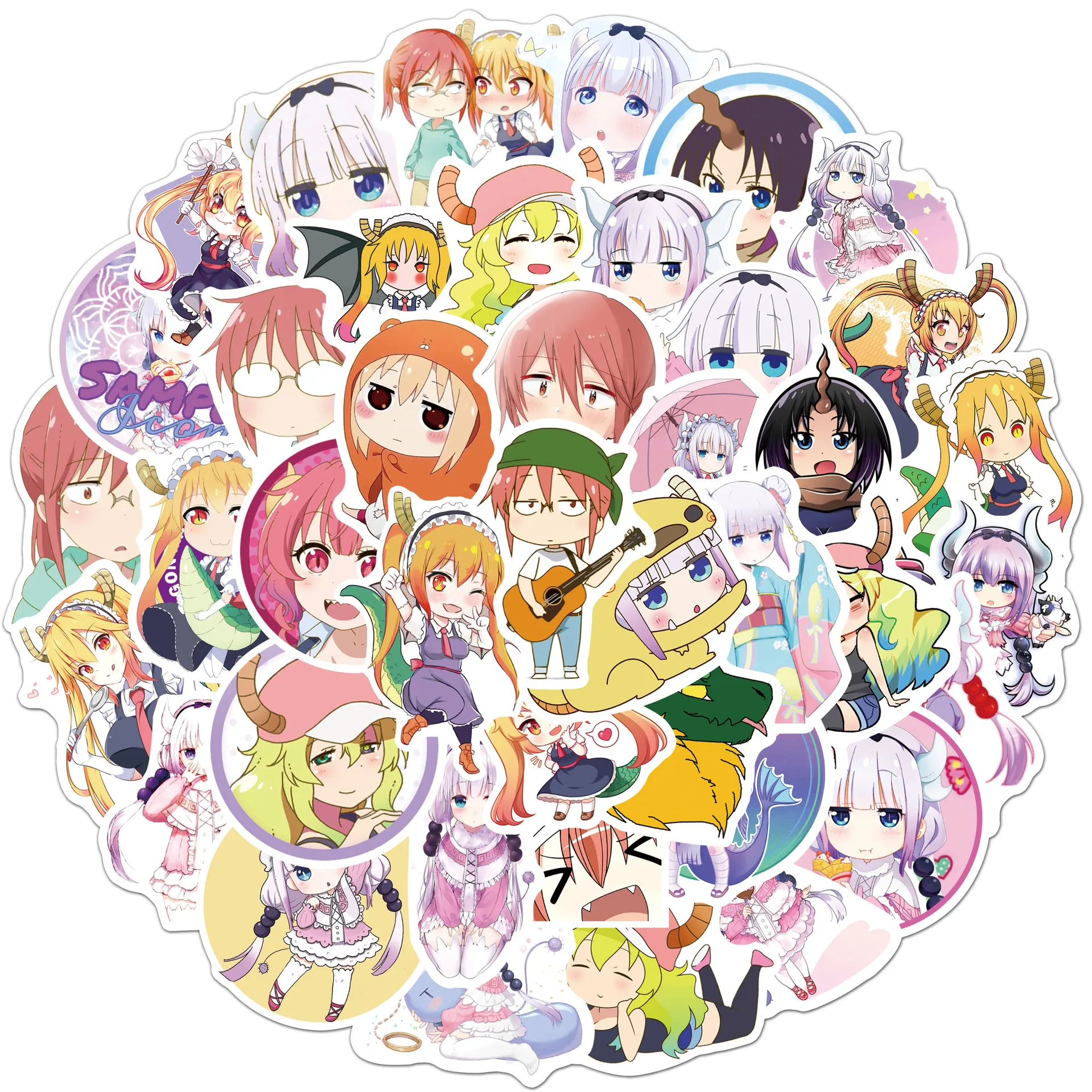 

10/50PCS Miss Kobayashi's Dragon Maid Stickers Kawaii Anime Sticker Cute Cartoon Graffiti Decals Fridge Laptop Guitar Car Bike