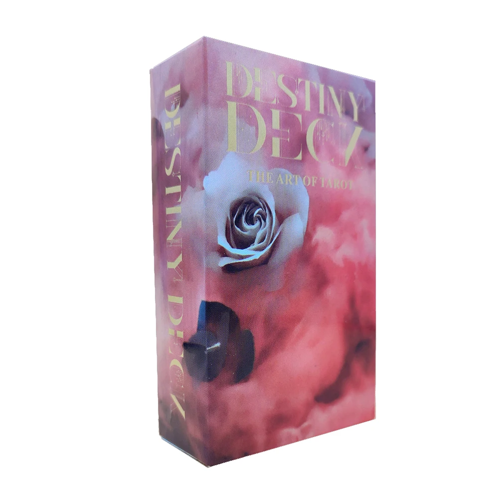 12CMx7CM Destiny Divination Tarot Cards Deck for Beginners with Gold Embossing for Women with Paper Guidebook English