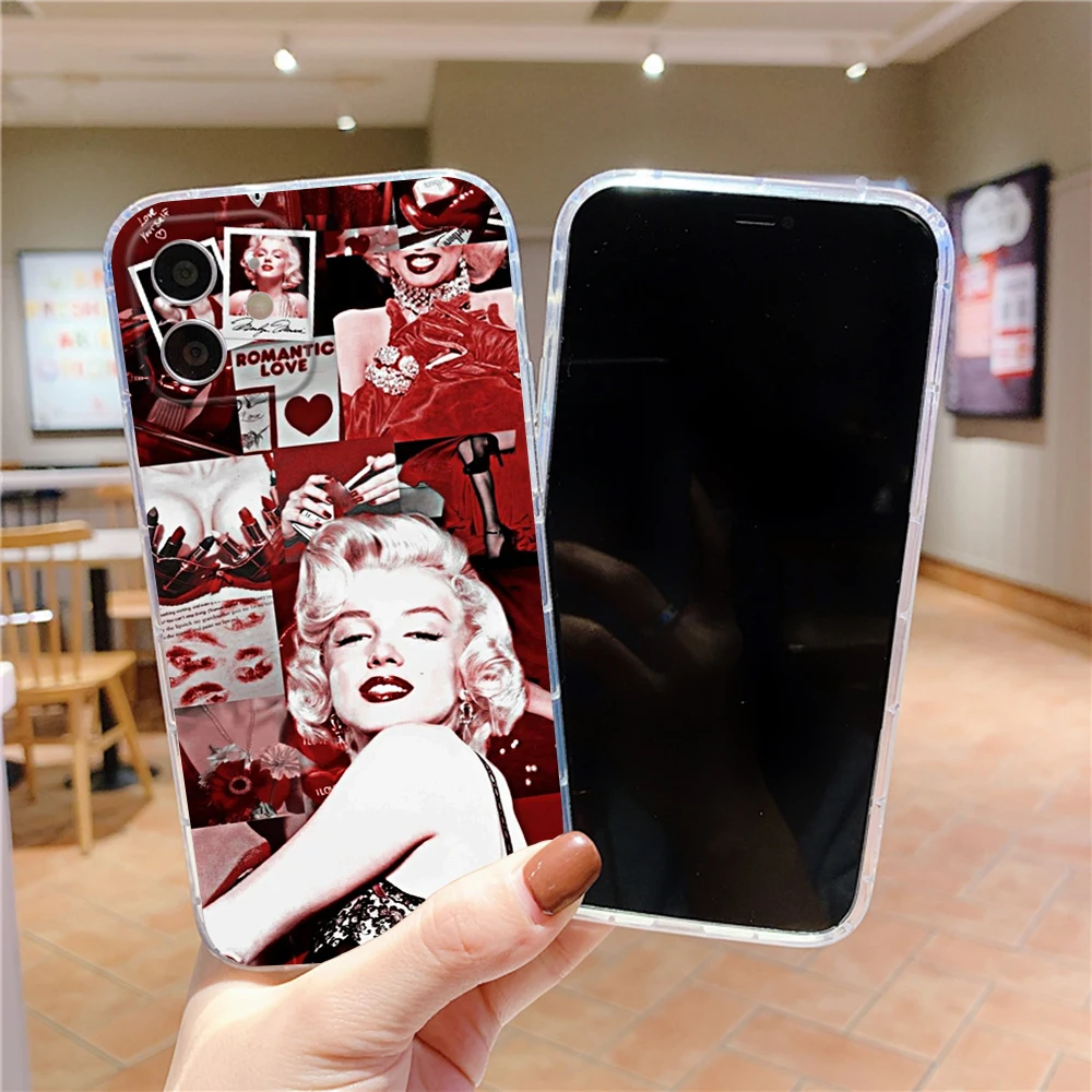 For Iphone 14 INS fashion We love Marylin Monroe Phone Case FOR IPhone 14 13 Pro 13 Pro MAX XR XS MINI Transparent Covers