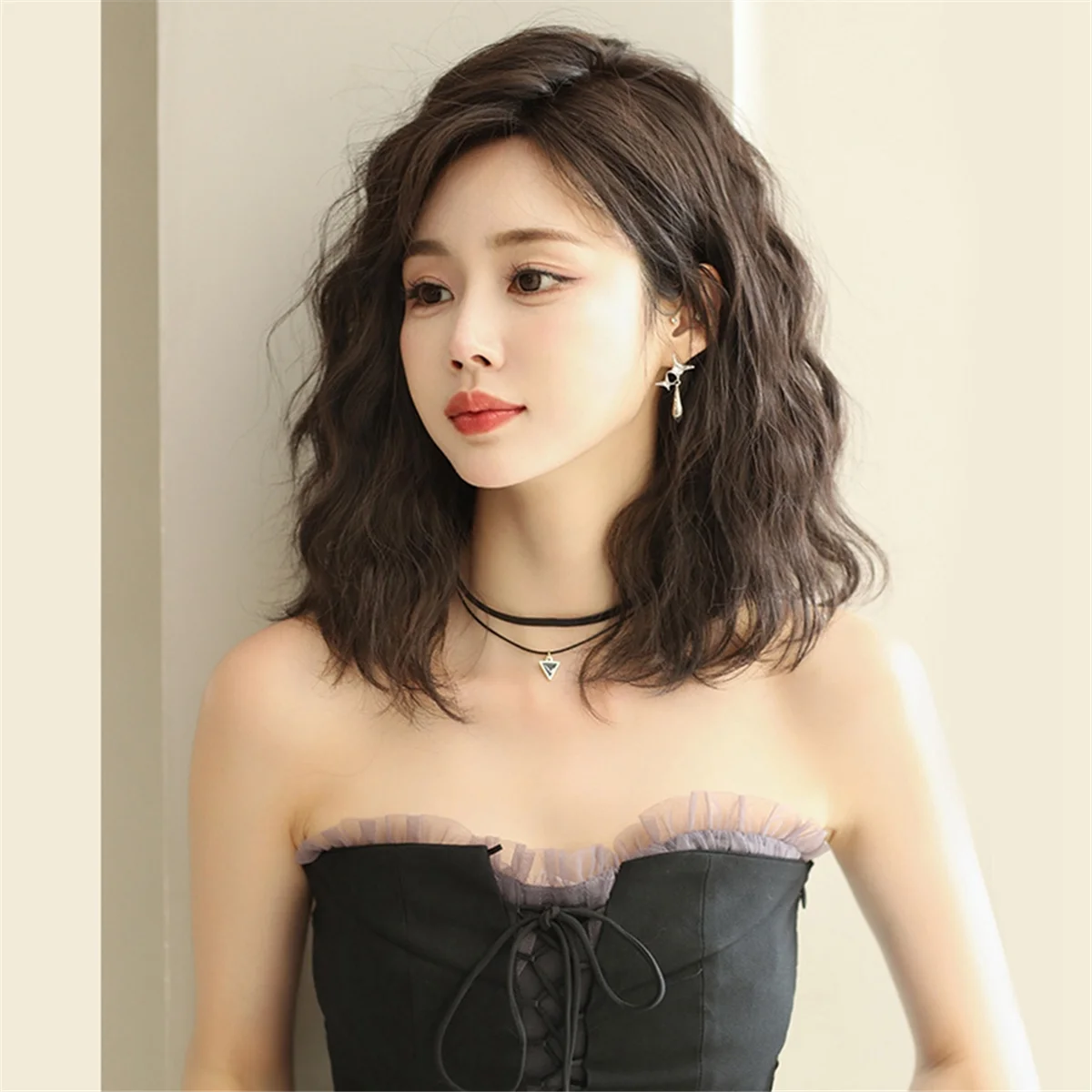 Wig Wig Curly Wig for Women, Natural Looking Short Wig, Short Curly Wig for Daily Korea Versions