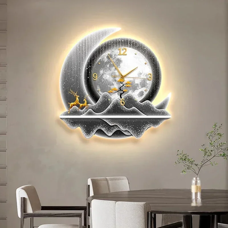 Led Living Room Wall Clocks Luxury Interior Fashion Design Wall Watch Simple Restaurant Digital Relogio De Parede Home Decor