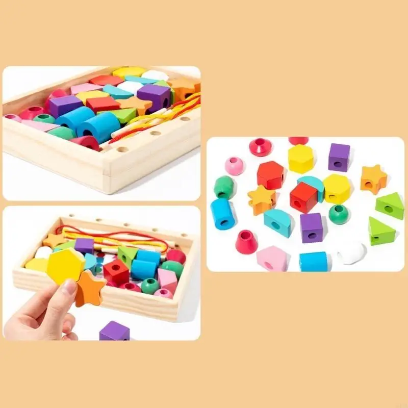 

54DA Развивающие колонные блоки для малышей, игрушка для детей, деревянный штабелируемый блок, игрушка для координации рук и для