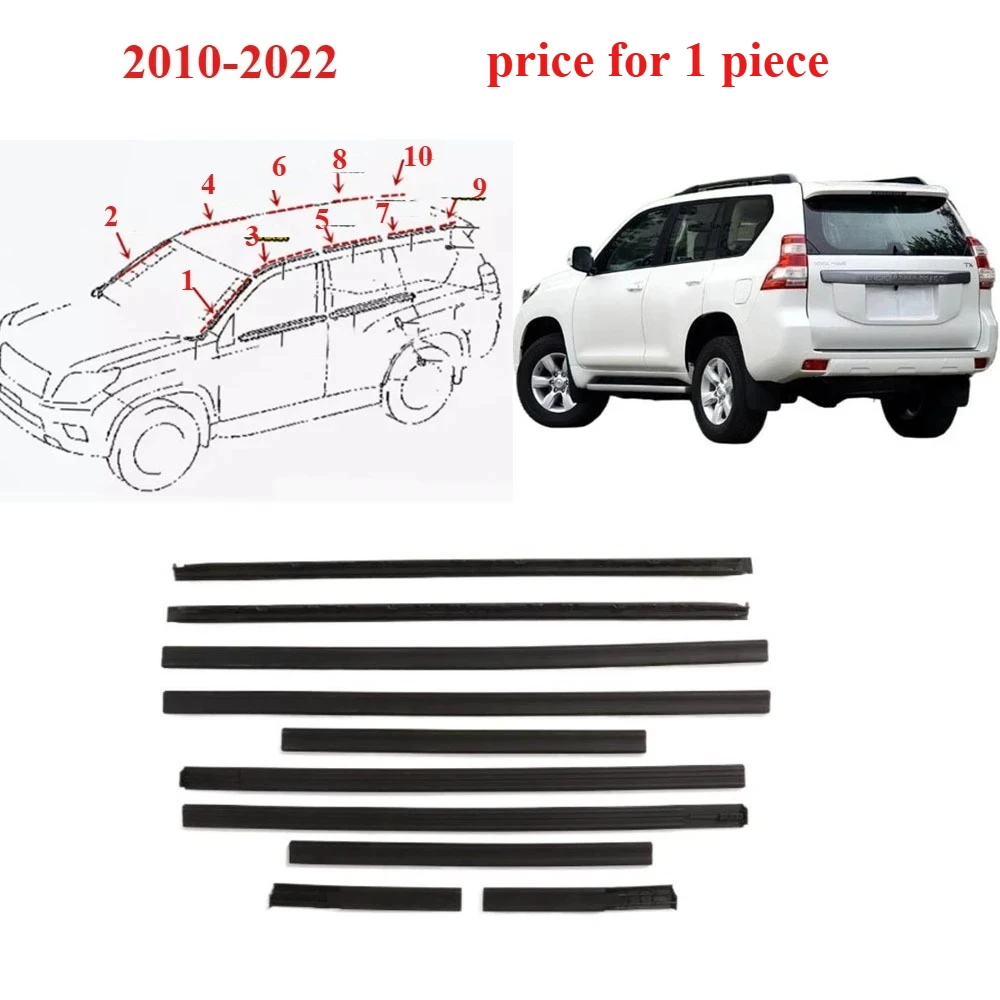

1 Piece Weatherstrip Seal for Toyota LC150 2010-2022 75551-60120 Roof Sink Rubber for Land Cruiser Prado 150 Roof Layering Seal