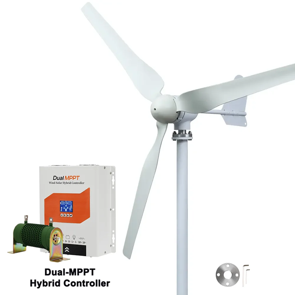 Polen 5000W 12V 24V 48V Windturbine Generator met wind-solar hybride controller kit thuisgebruik Gratis Energie Huishoudelijke Apparaten