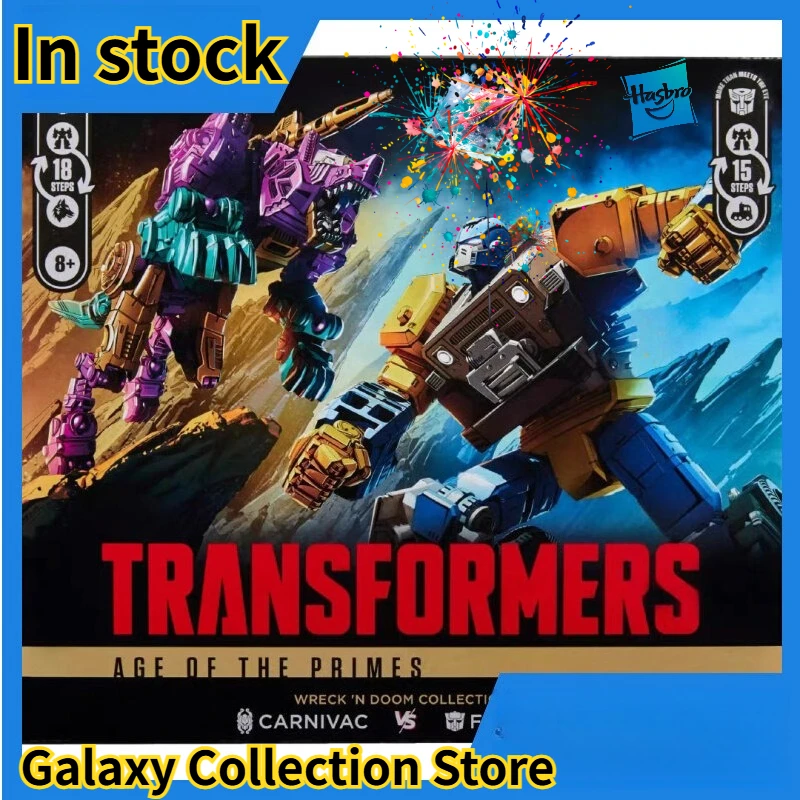 

In Stock Hasbro Transformers Classic Toys Age of The Primes Carnivac Fisitron Action Figure Robot Toy Collectibles Gifts Hobbies