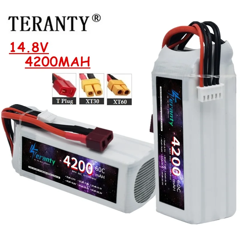 4200MAH  2S-6S Lipo Battery For RC Car FPV Drones Boats Helicopters 60C  14.8V  Rechargeable Battery
