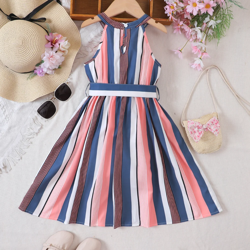 Girls' summer romantic and sweet countryside vacation floral dress dress
