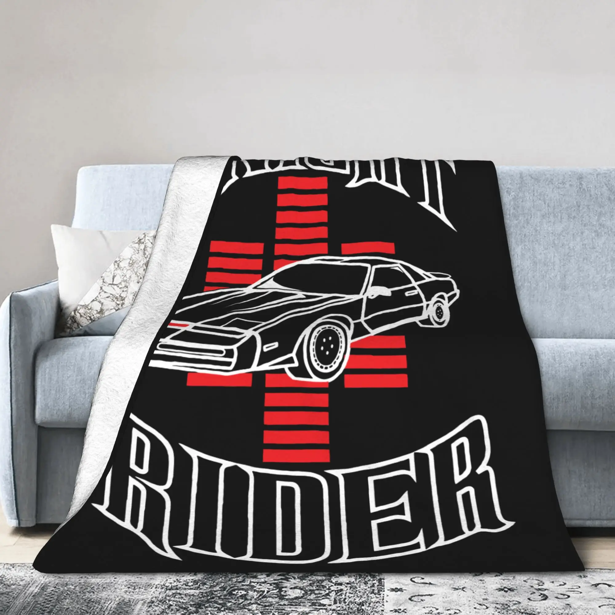 Knight Rider Knight Industries 2000 Kitt Knitted Blanket David Hasselhoff Wool Throw Blanket Sofa Rug Piece Soft Warm Breathable
