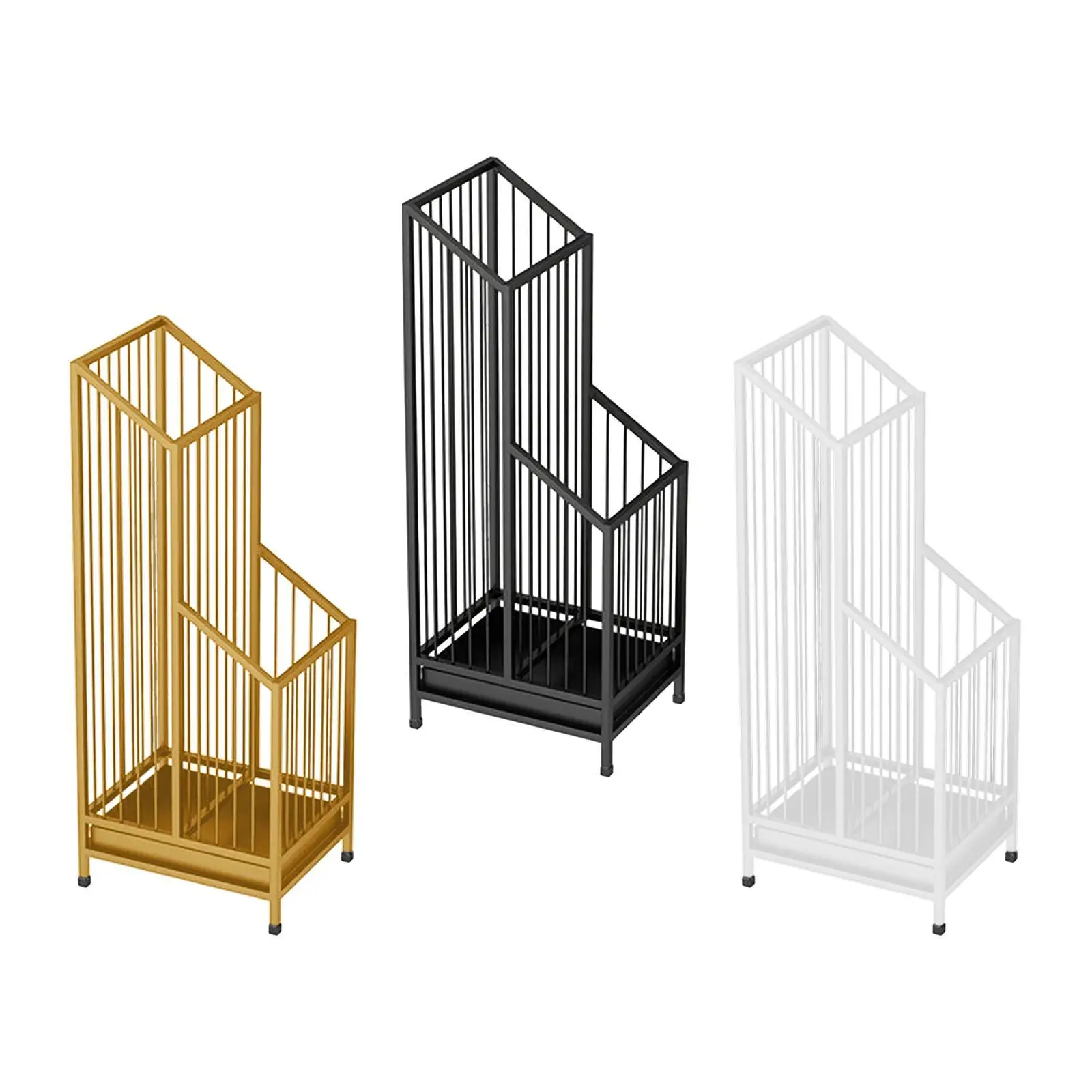 Iron Umbrella Stand Rack Sturdy Multi Purpose Free Standing Umbrella Holder for Entry Bars Indoor Outdoor Home Apartment