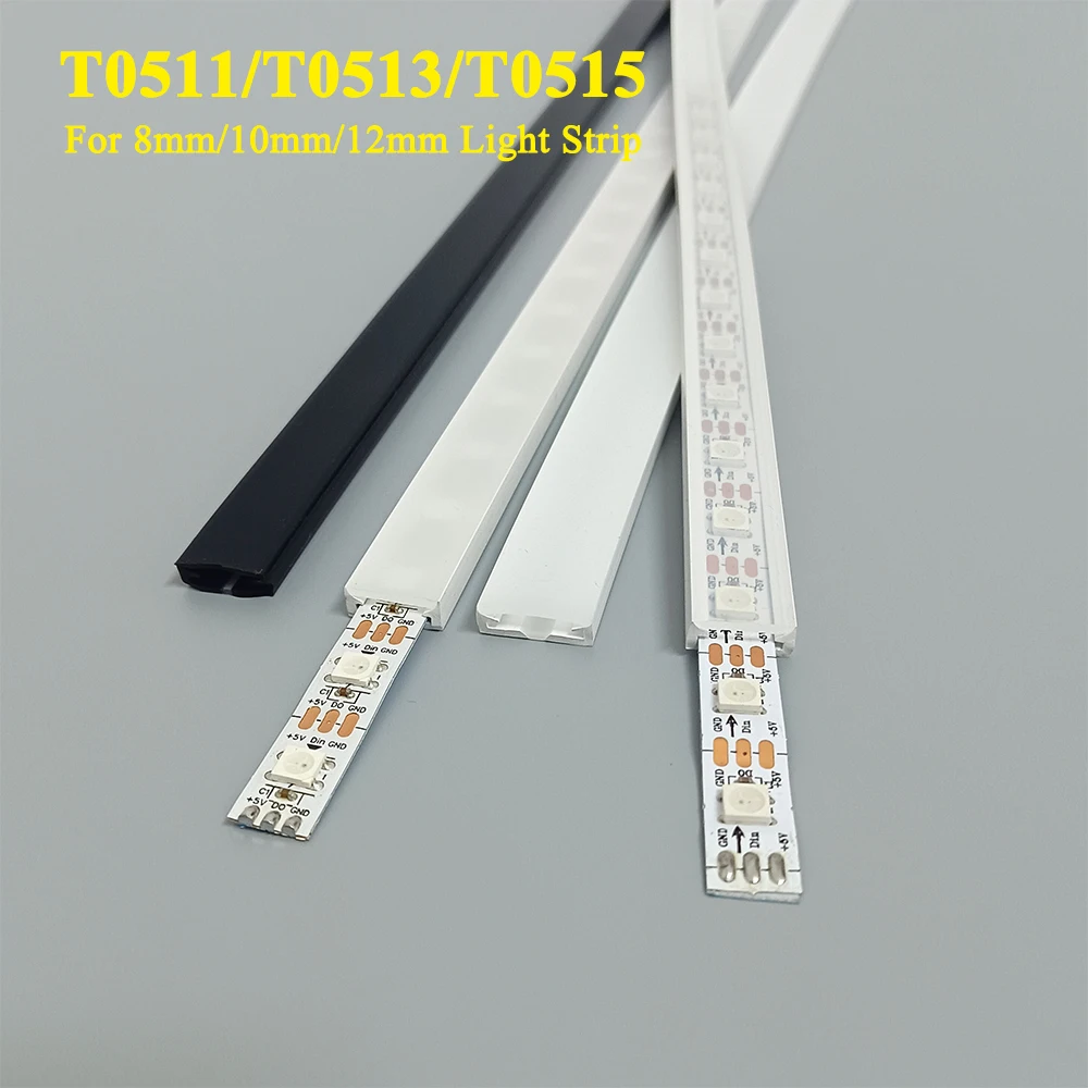 WS2811 WS2812 LED Strip Silicone Cover 0.5-5m Neon Tube Diffuser for 8-12mm Light Flexible White/Black/Transparent High Quality