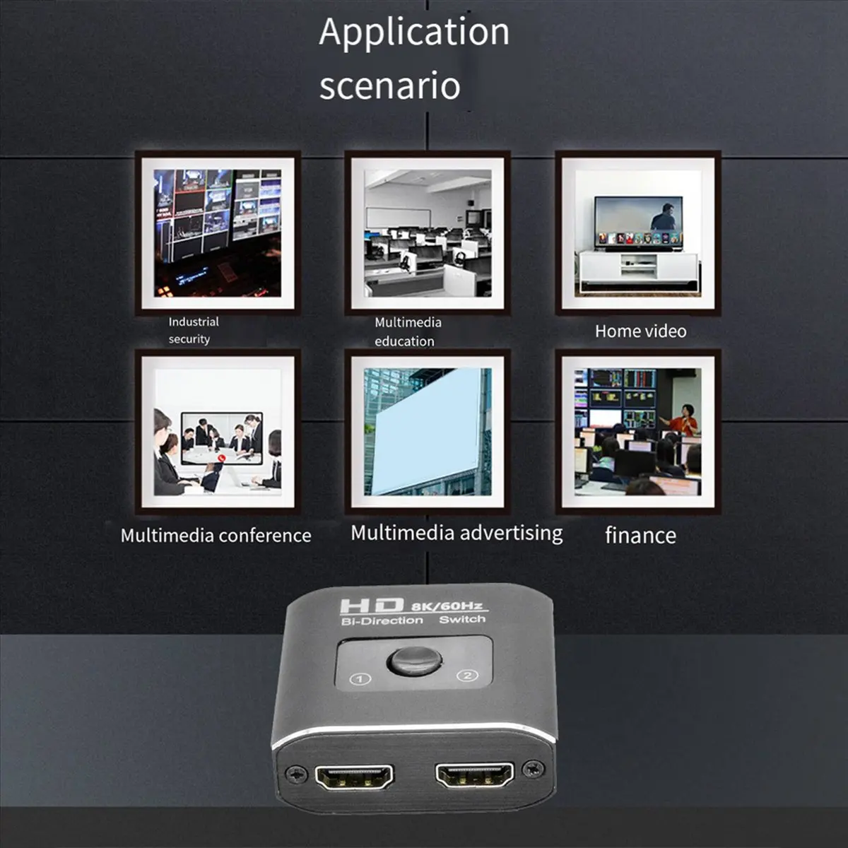 

10X HD 8K 60Hz Bi-Direction Switch 1 in 2 Out Video Distributor Splitter Dual Display HDMI-Compatible Splitter