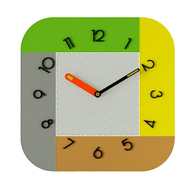 Ultra Quiet 4005 Three-dimensional Creative Artistic Dopamine Simple Living Room Clock Wall Mounted Home Clock