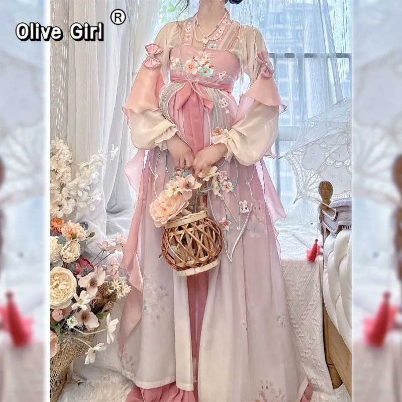 Olivegirl Hanfu Pink Dress 2026 Summer Dance Dress Princess Dress Cosplay Hanfu Women Chinese Traditional Cosplay