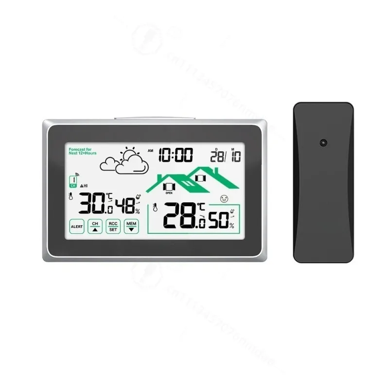 BALDR Wireless Weather Station Digital DCF Radio-Controlled Wall Clock In/Outdoor Thermometer Hygrometer Trend Forecast Sensor
