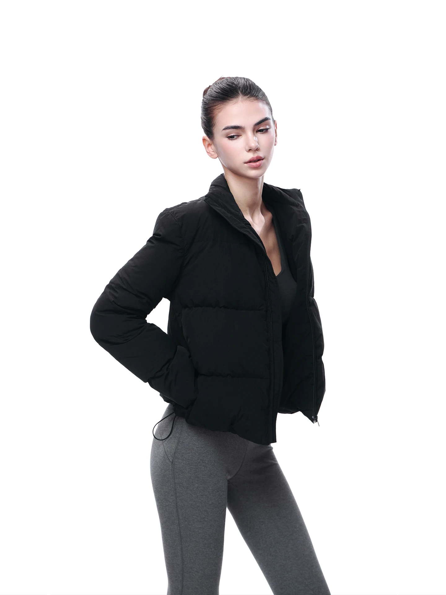 

Женская зимняя свободная повседневная утепленная куртка-пуховик Jlaunt Bla в американском стиле с воротником-стойкой, из нейлона