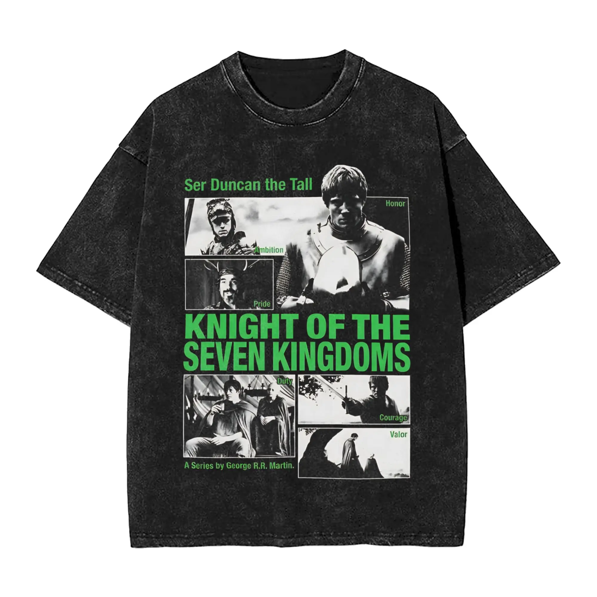 Camiseta masculina e feminina, camiseta de algodão vintage, cavaleiro dos sete reinos, hip hop, verão, plus size