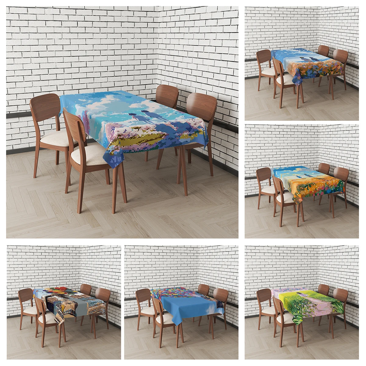 Home tablecloths for dining table decoration Natural and Animal Styles rectangular table accessories cloth Anti-stain tablecloth