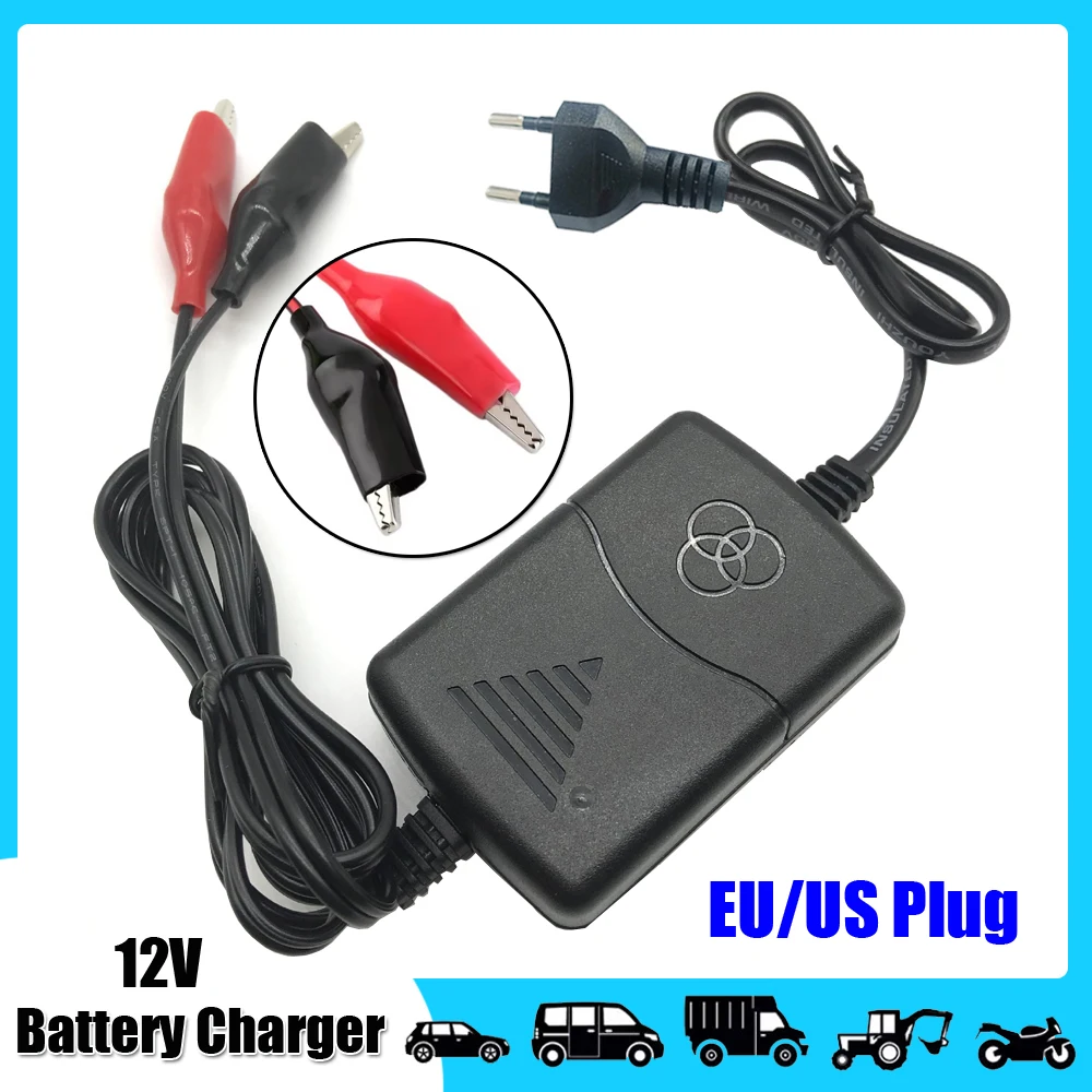 

12V 1300mA Universal Smart Battery Charger EU Plug Rechargeable Sealed Lead Battery Charger for Car Truck Motorcycle