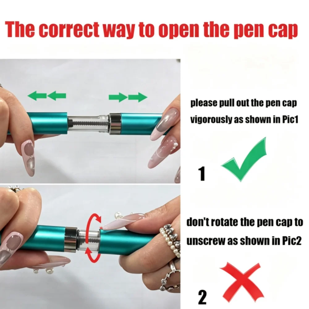 5PCS Medical Aesthetics Green Facial Magic Pen Insulin Injection Pen Wrinkle Remover Tattoo Pen Disposable Empty Cassette Bottle