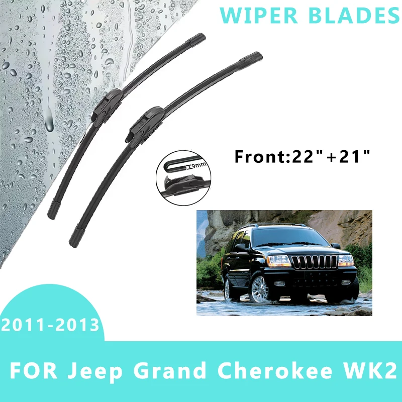 

Front Windscreen Wiper Blades Windshield Window Accessories 2PCS for Jeep Grand Cherokee WK2 2011-2013 22“ + 21”