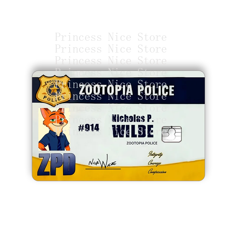 Zootopia 2 ملصقات شهادة ضابط الشرطة جوديث بطاقة الإبداع نيك زوجين مجموعة التصحيح حافلة مترو الانفاق بطاقة البنك معرف ملصق هدية #6