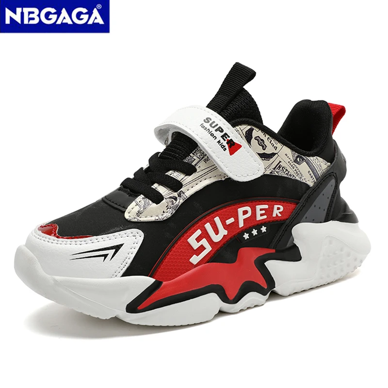 Sport Kids Sneakers Boys Casual Shoes For 5-16Years Old Children Tennis Leather Non Slip Fashion Running Shoes