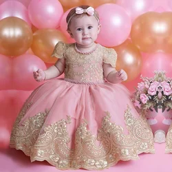 Baby Girls 1st Birthday Baptism Party Dress for Girls Princess Luxury Embroidery Costumes Kids Beading Clothes Baby Dresses