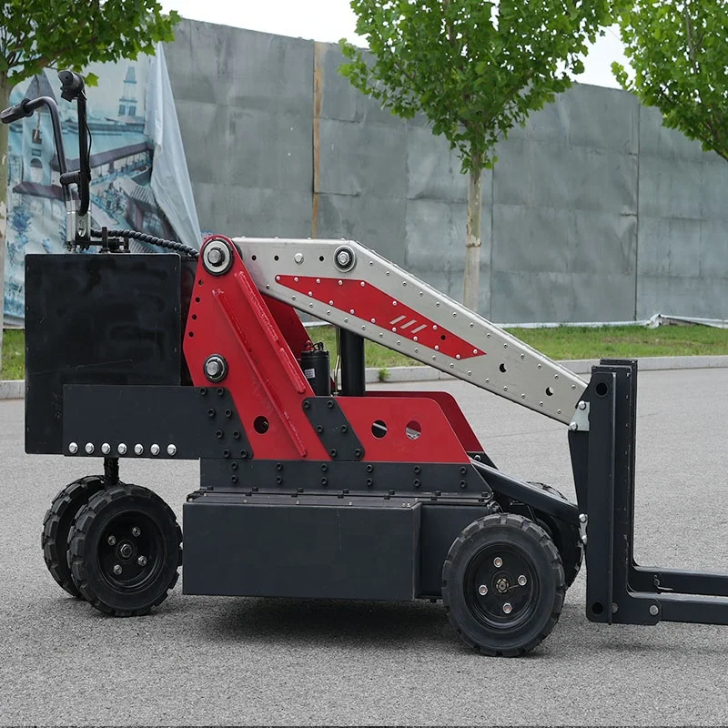 Best Selling mini telescopic forklift 600kg all terrains Truck hydraulic Electric Forklift with crank arm lift