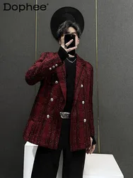 Fashion High-End Sequined Suit Jacket Men's Fall Winter Trendy Male Handsome Fried Street Loose Long Sleeve Men's Blazers