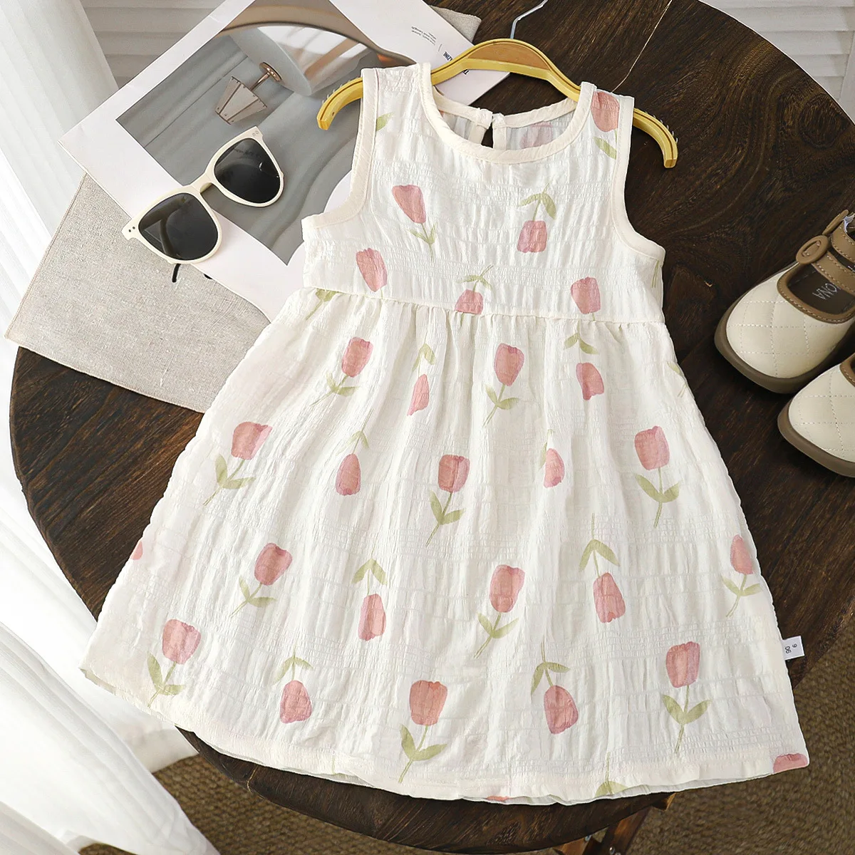 Girls Floral Dress Sleeveless Summer Children's Clothes