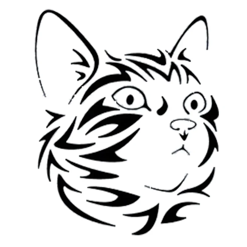 

Car Stickers Cute and Funny Pet Cat Car Decoration Accessories Stickers Waterproof Cover Scratch Black/white, 19cm*16cm