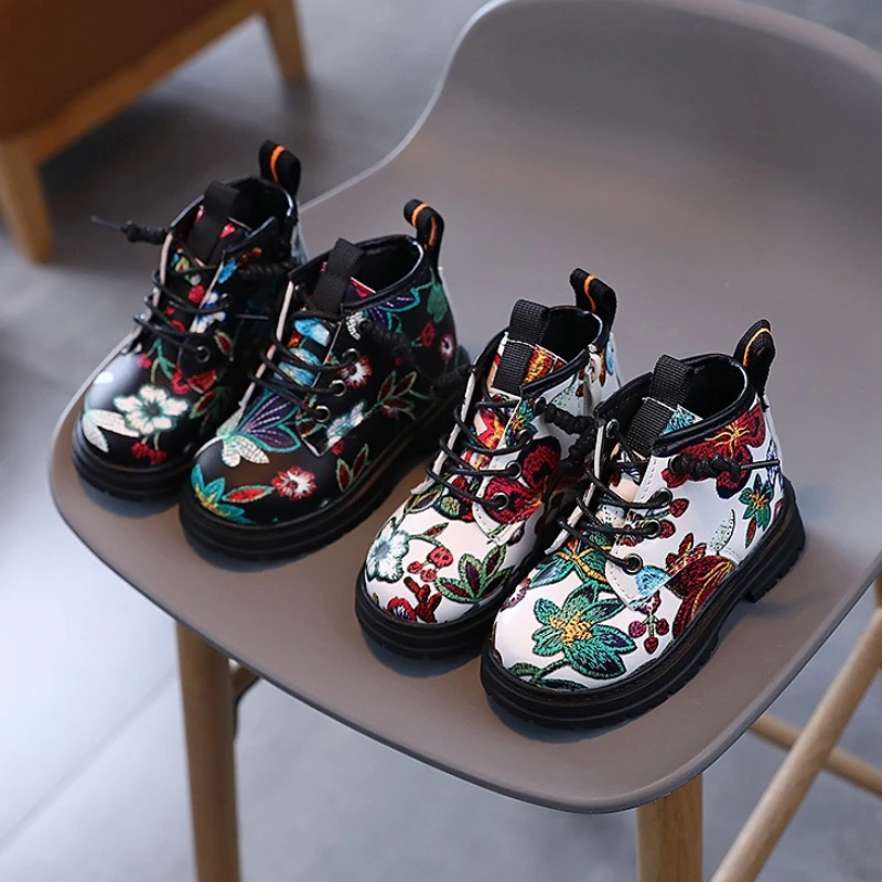 

New British Style Boots Children Girls Daily Soft Soled Shoe Fashiona Girls Anti Slip Cool Style Child Autumn Winter Short Boots