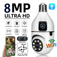 E27 Bulb Wifi Surveillance Camera Smart Home Security Protection  Baby Monitor Night Vision Automatic Human Tracking 4X Digital