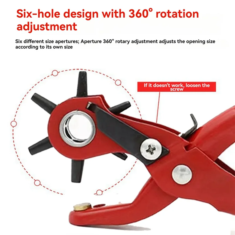 Pinza per punzonatrice per cintura in pelle da cucire Morsetto per gancio 2/2.5/3/3.5/4/4.5MM Dimensioni punzonatrice per punzonatura Pinza per punzonatura Strumento-[Qahk]