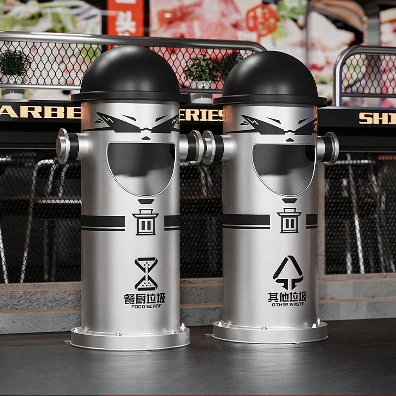 

Industrial style retro camp trash can milk tea shop kindergarten outdoor creative oil can fire hydrant garbage storage bucket