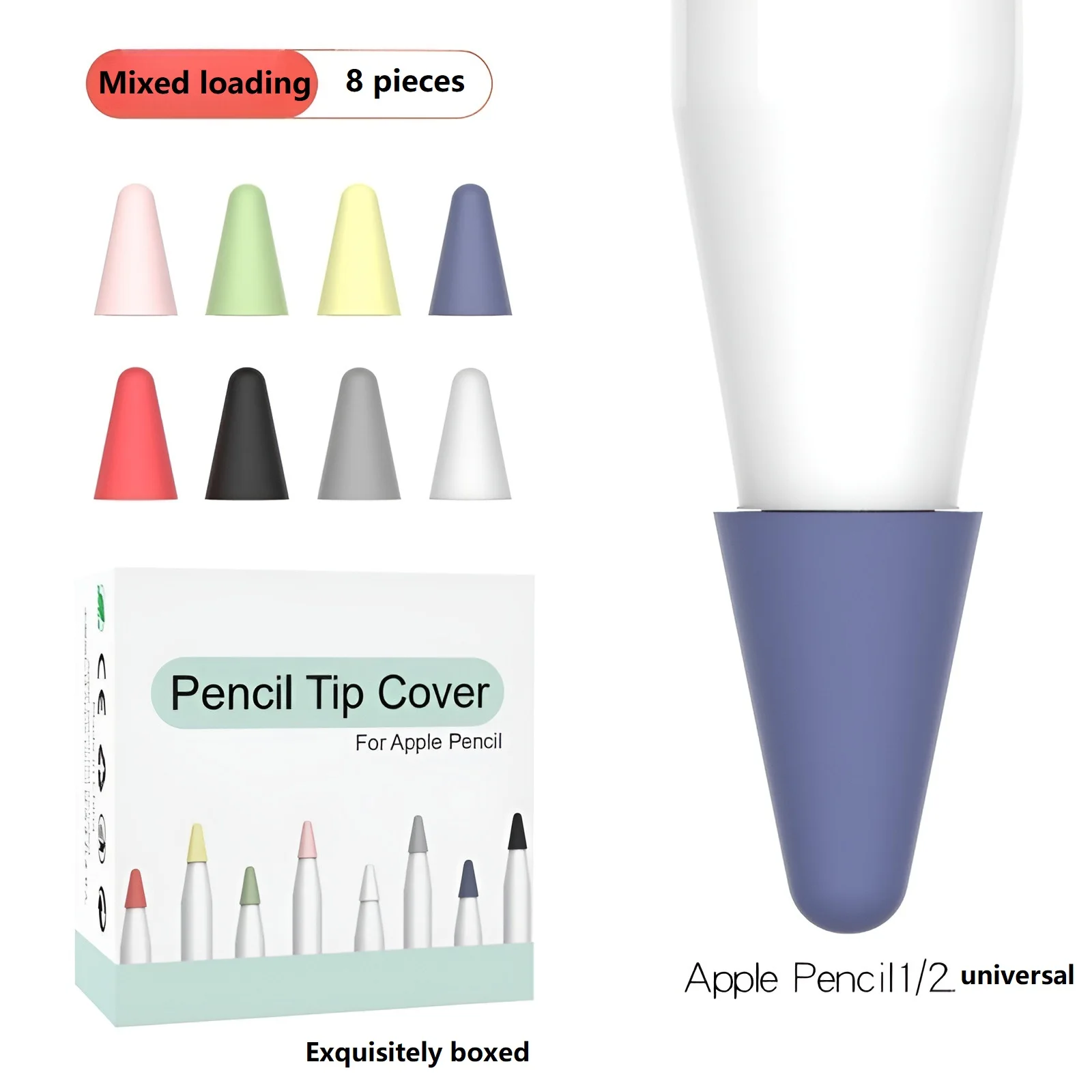 

2/8 шт. силиконовые чехлы-накладки для сменных наконечников Apple Pencil 1-го и 2-го поколений, защитные колпачки для стилуса