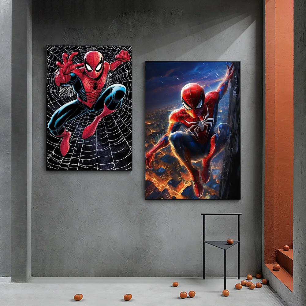 Pintura en lienzo de Disney Marvel Spiderman, arte de pared, retrato clásico, póster de película de superhéroe, impresiones para sala de estar,