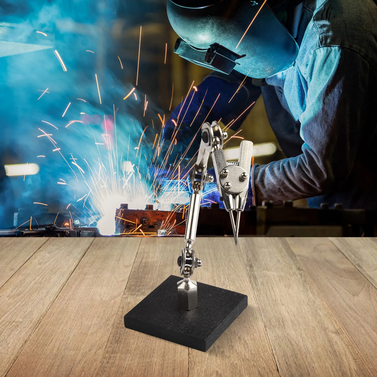 Third Hand Soldering Iron Stand With Adjustable Arms And Cast Iron Base For Jewelry Welding Fixture Solder Helping Hands Tool