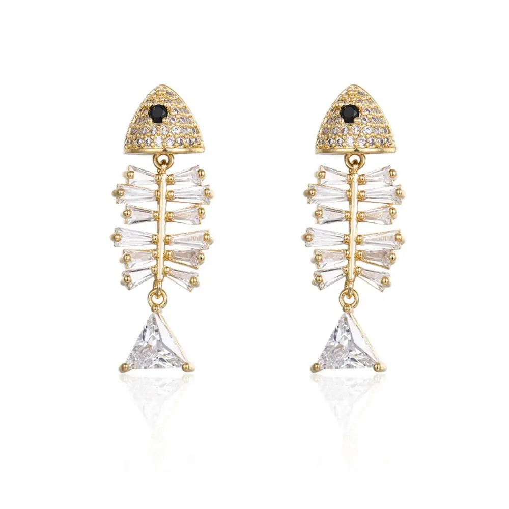 Pendientes de lujo para mujer, aretes de sirena de pescado, originales y divertidos, joyería de calidad para adolescentes, producto de tendencia