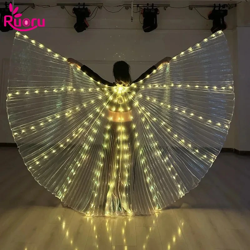 Ruoru كرنفال الرقص الشرقي Led كيب الهذيان الرقص الشرقي Led أجنحة الفتيات الكبار الطفل Led إيزيس أجنحة تظهر عيد الميلاد هالوين